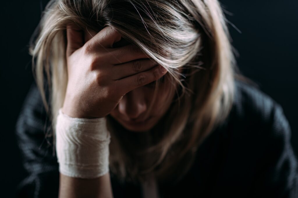 Woman Suffering from PTSD.